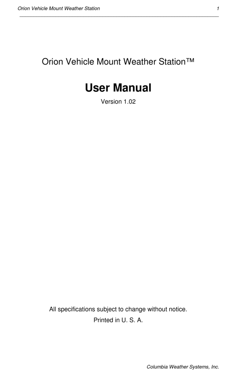 Columbia Weather Systems Orion Vehicle User manual