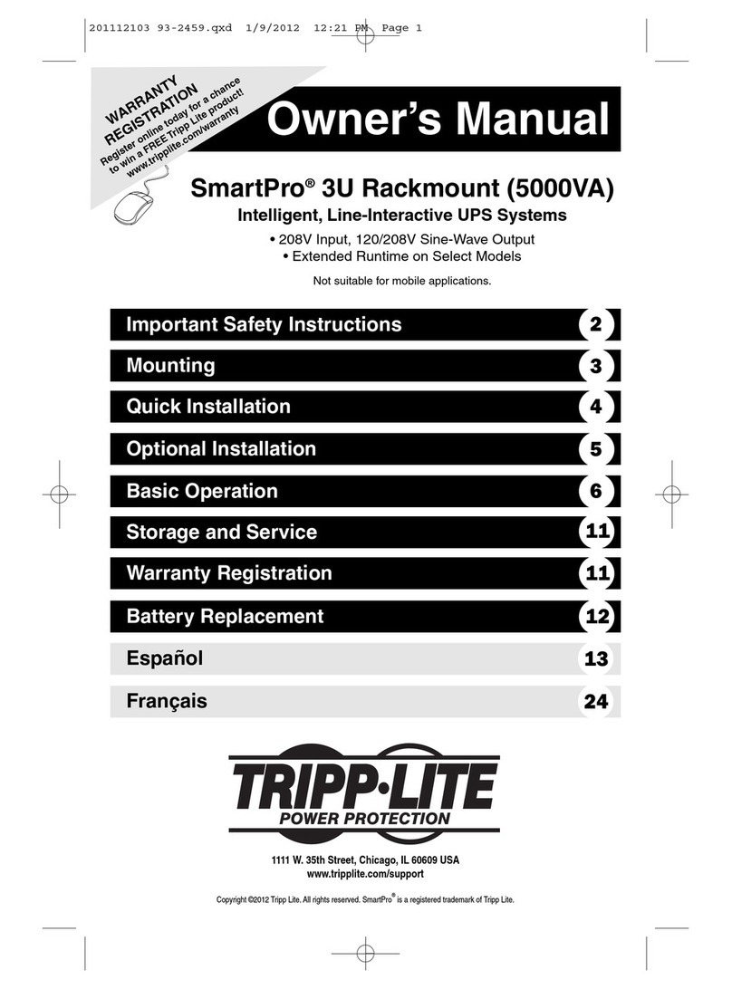Tripp Lite SmartPro 3U User manual