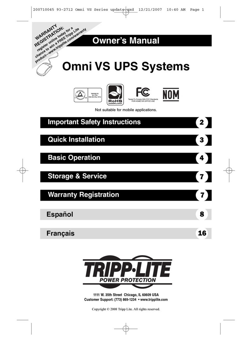 Tripp Lite Omni VS User manual