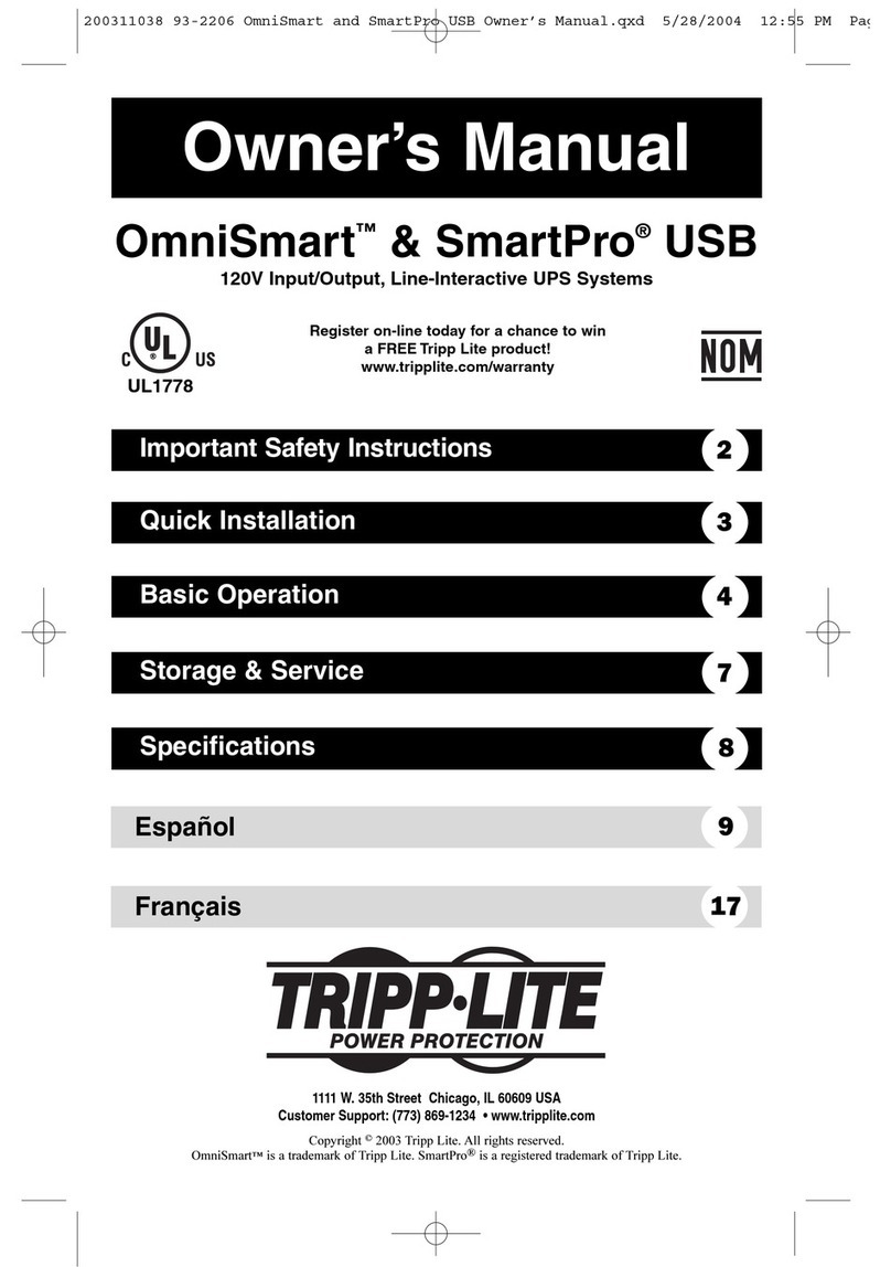 Tripp Lite SmartPro SMART500USB User manual