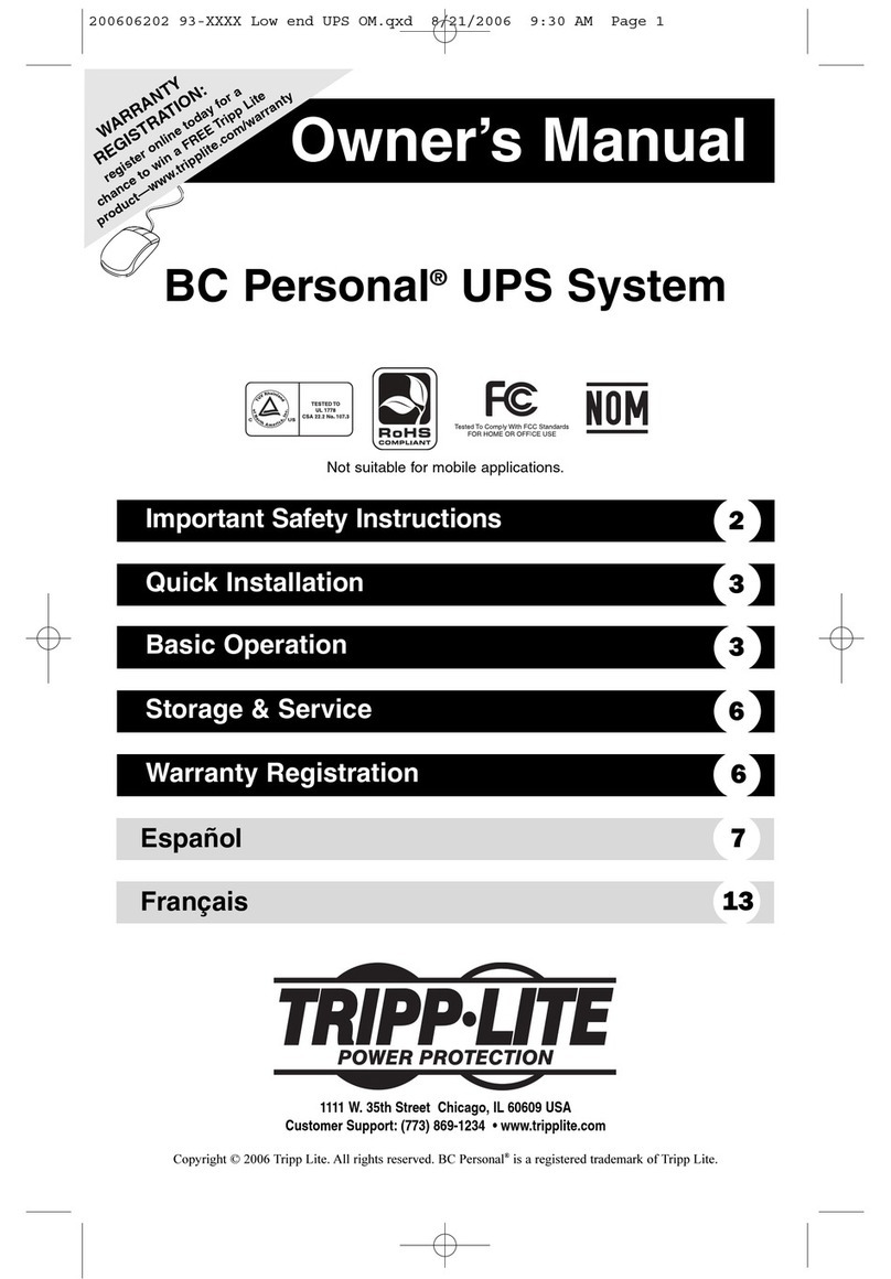 Tripp Lite BC Internet owner's manual Tripp Lite BC Internet owner's manual