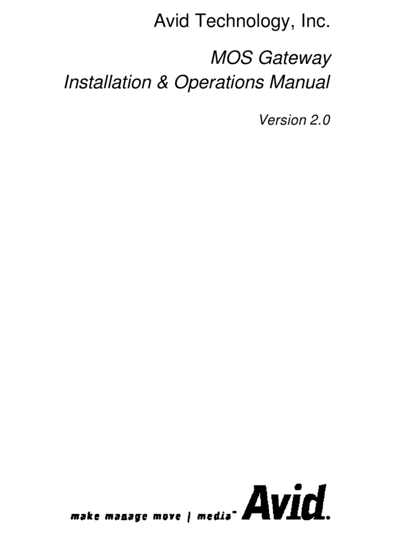 Avid Technology MOS Gateway Installation & operation manual Avid Technology MOS Gateway Installation & operation manual