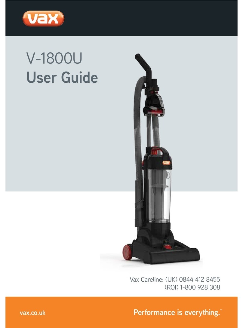 Vax V-1800U User manual