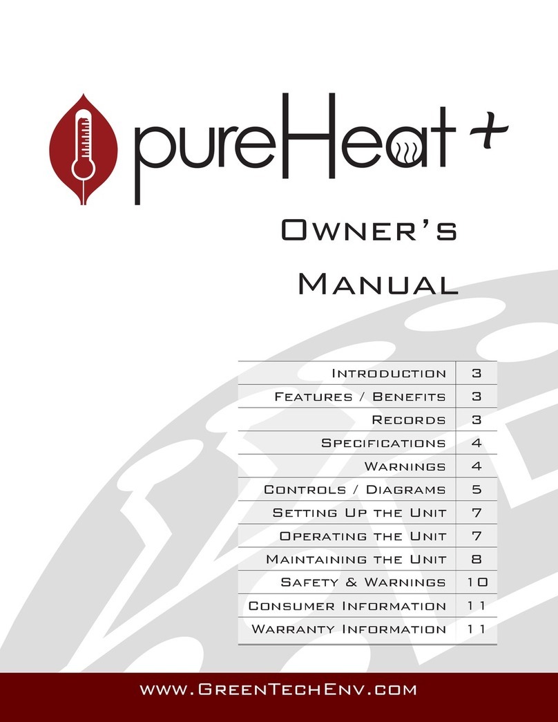 GreenTech pureHeat+ owner's manual