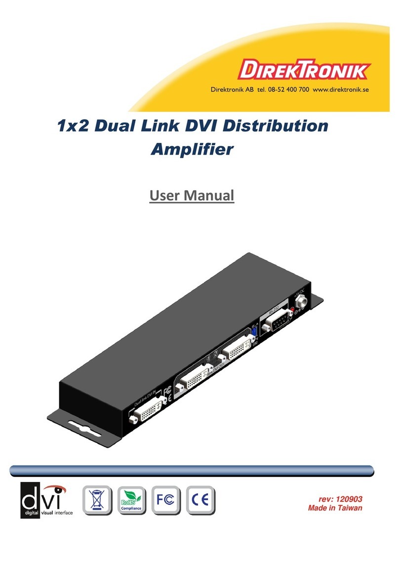 DirekTronik 1x2 Dual Link DVI Distribution Amplifier user manual