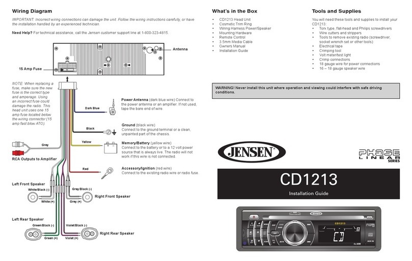 Jensen Phase Linear CD1213 installation guide