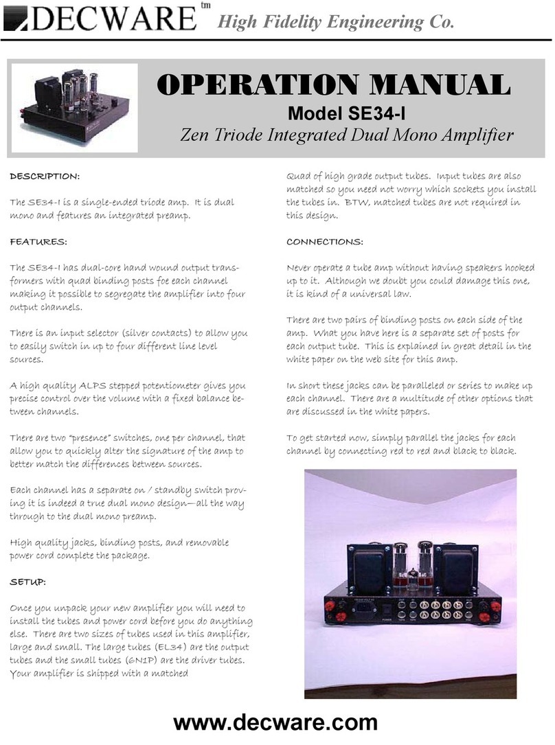 Decware Decware SE34-I User manual