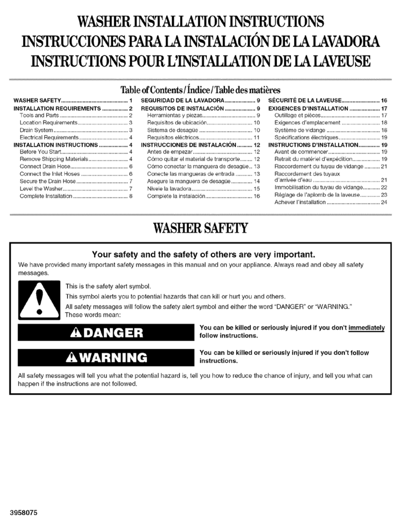 Crosley CAWS966RQ1 User manual