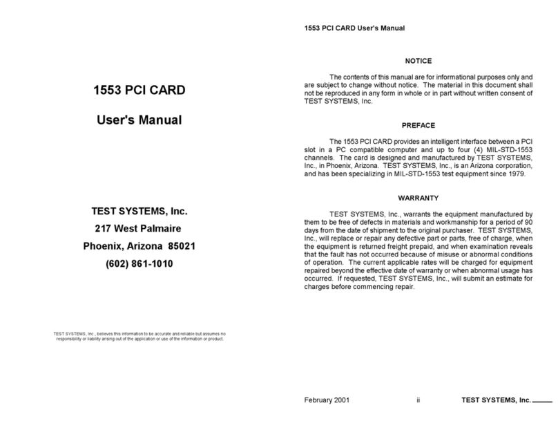 TEST SYSTEMS 1553 user manual