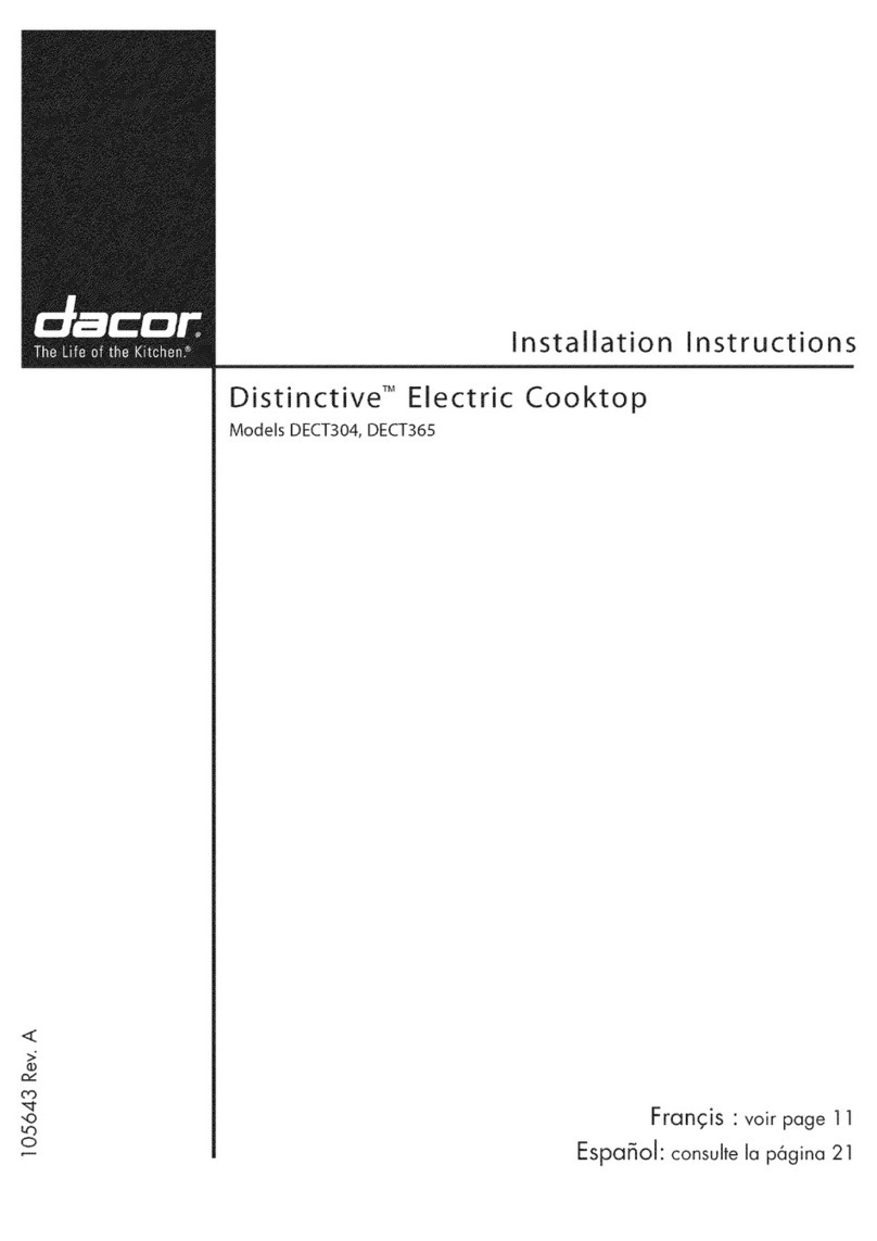 Dacor Distinctive DECT304 installation instructions