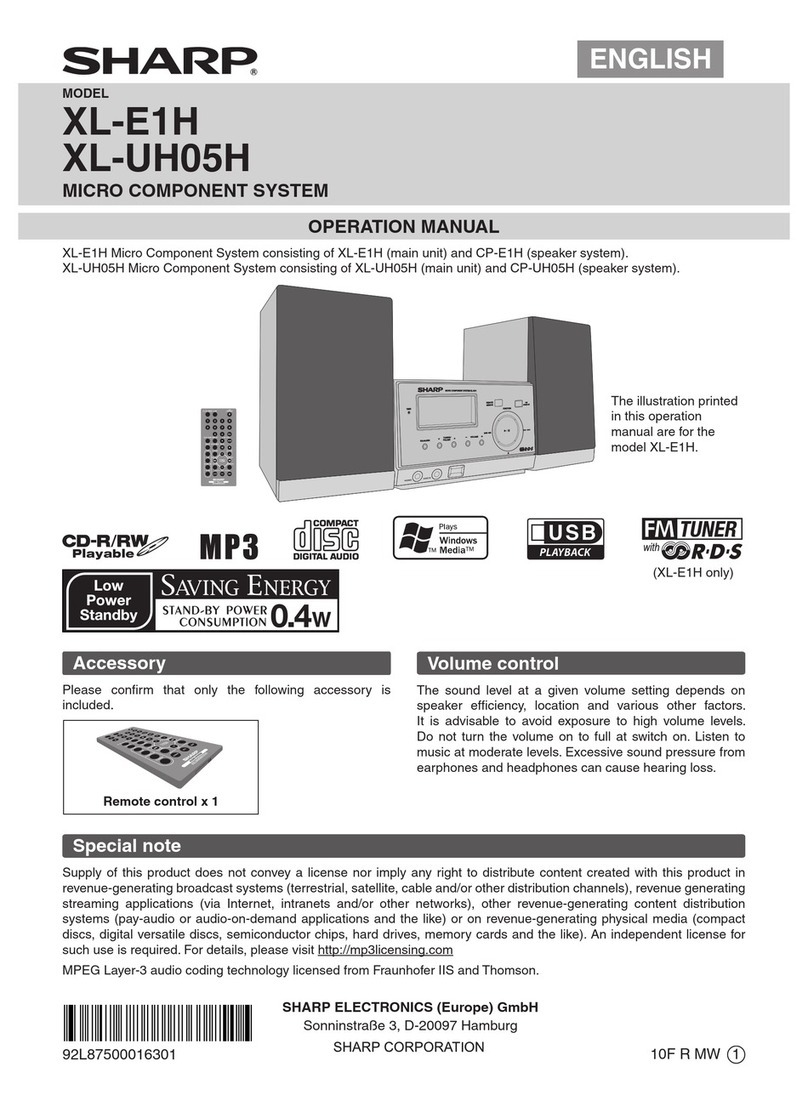 Sharp XL-E1H User manual