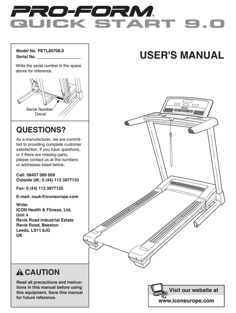 Pro-Form Quick Start 9.0 User manual