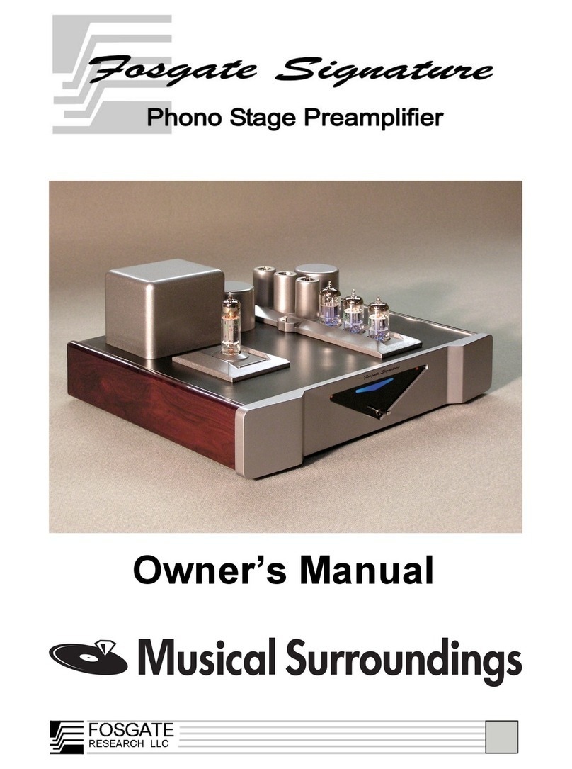 Musical Surroundings Fosgate Signature owner's manual