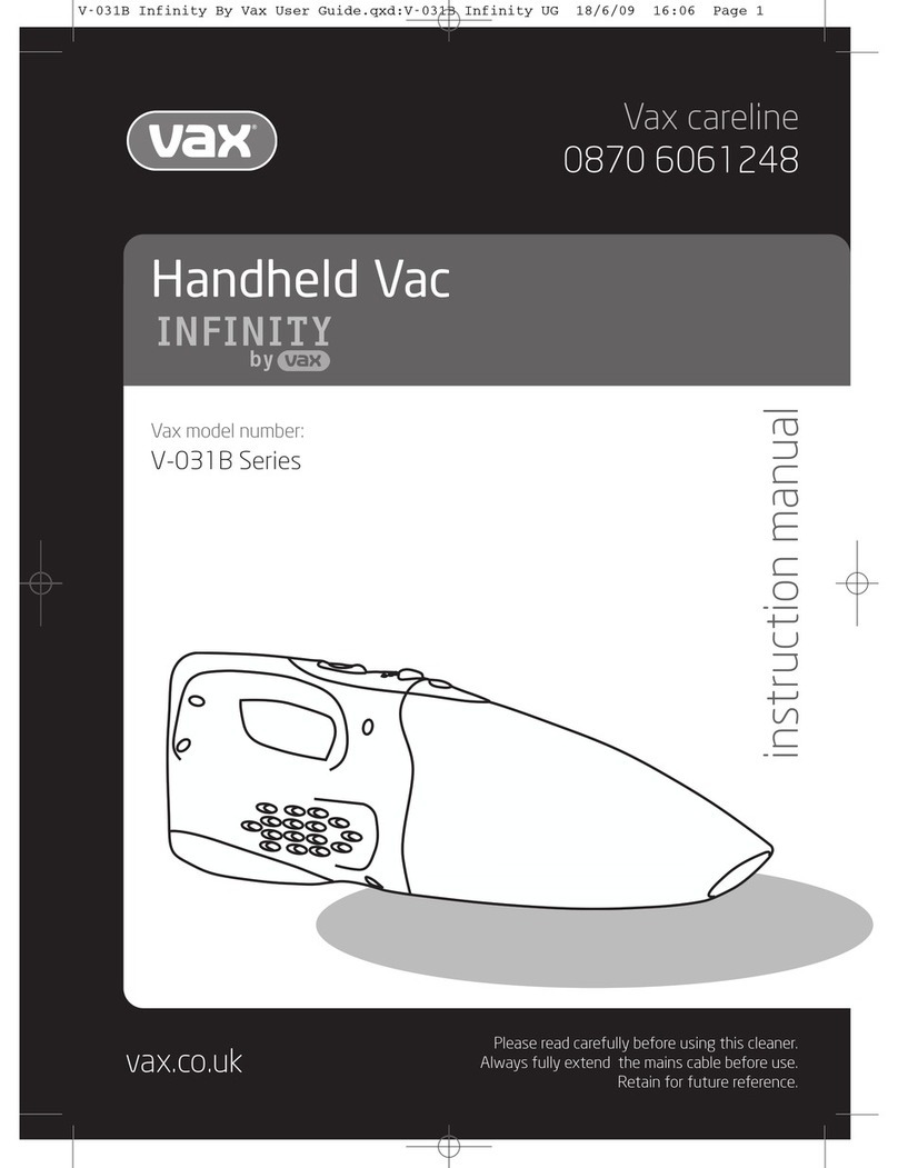 Vax V-031B Series User manual