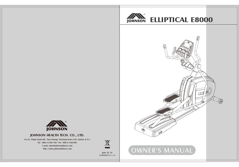 JOHNSON HEALTH TECH. E8000 owner's manual