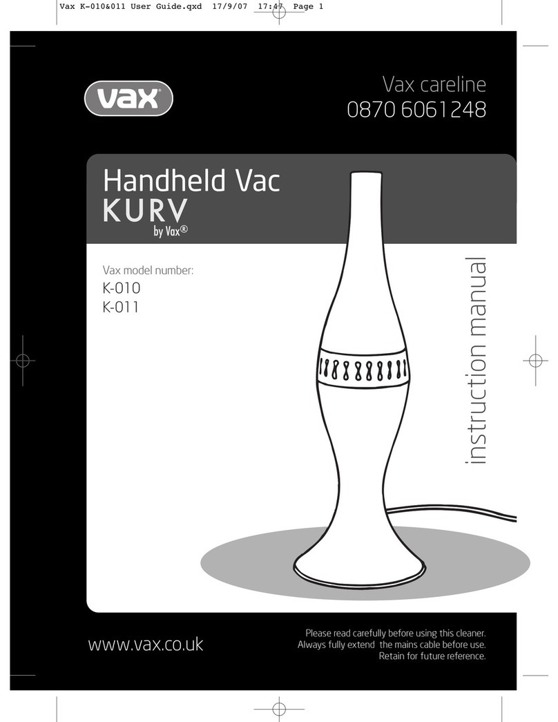 Vax KURV K-010 instruction manual