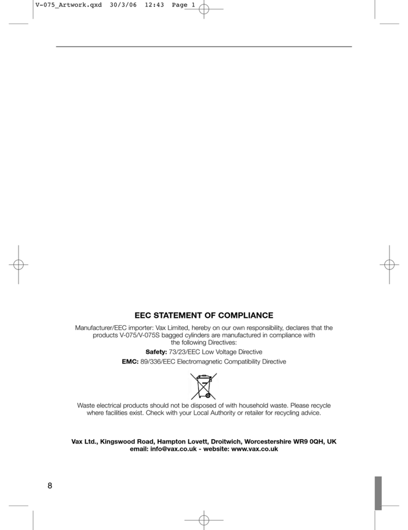 Vax Swift V-075 User manual