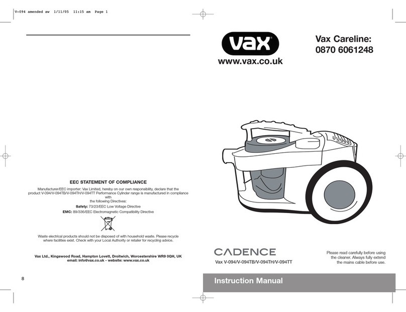 Vax Cadence V-094 User manual