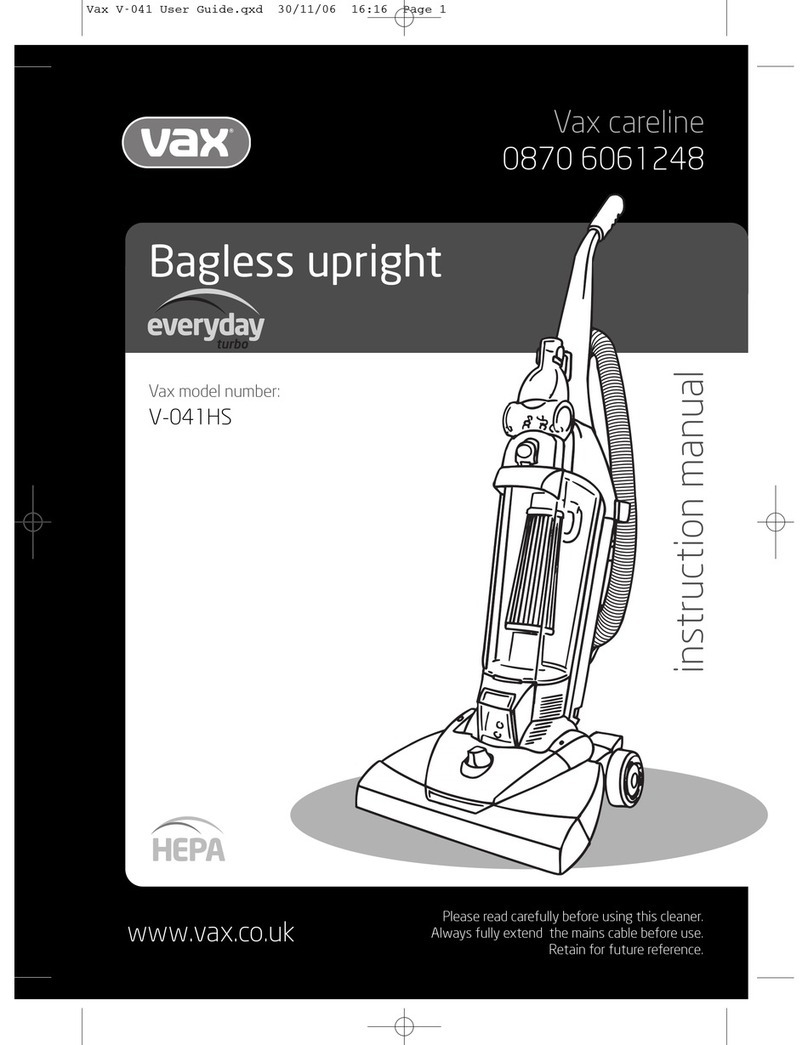 Vax Everyday Turbo V-041HS User manual Vax Everyday Turbo V-041HS User manual