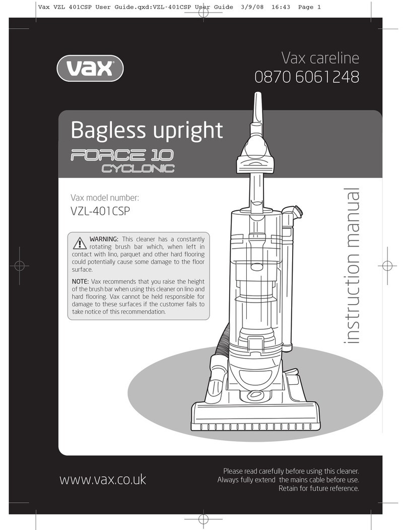 Vax Force 10 Cyclonic VZL-401CSP User manual Vax Force 10 Cyclonic VZL-401CSP User manual