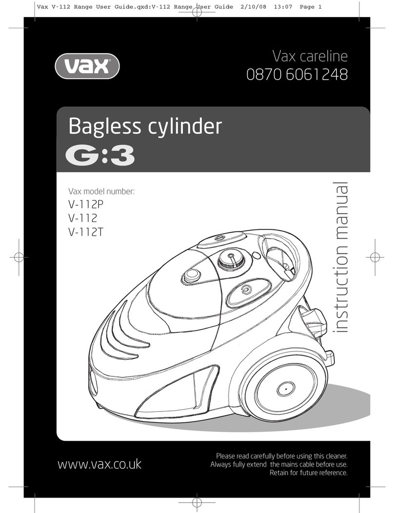 Vax V-112P User manual