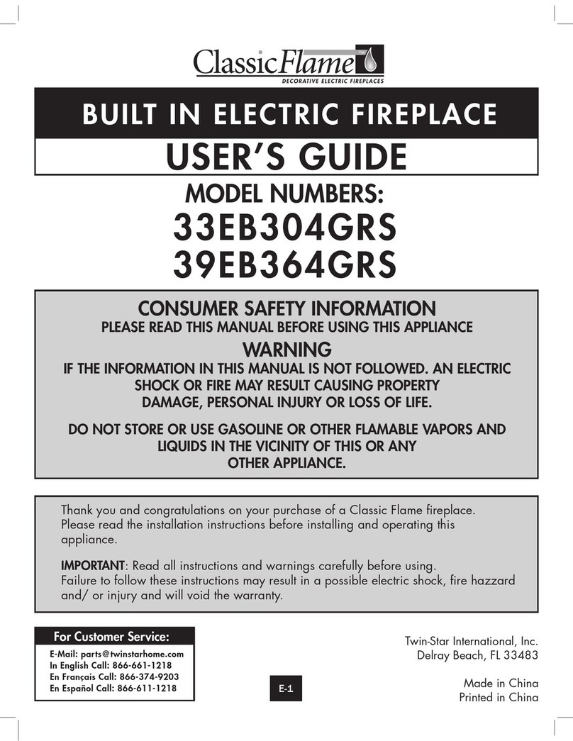 Classic Flame 33EB304GRS user guide Classic Flame 33EB304GRS user guide