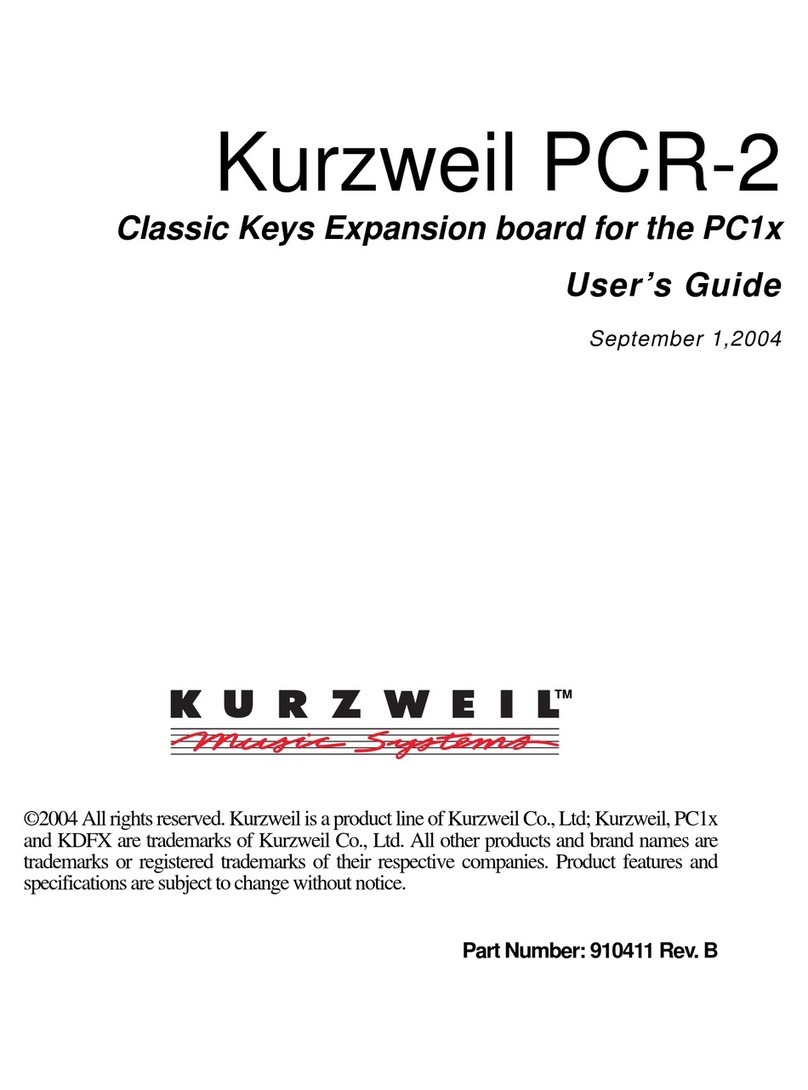 Kurzweil PCR-2 Classic Keys User manual