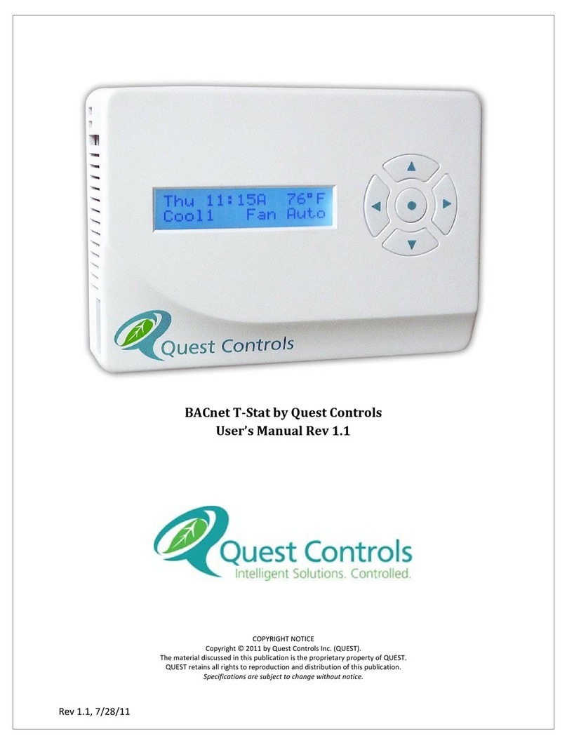 Quest Controls BACnet T-Stat User manual