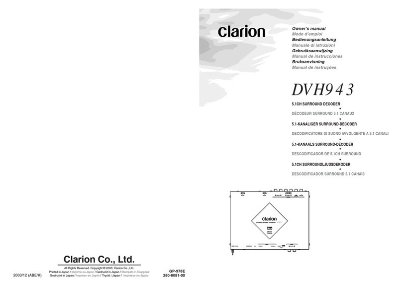 Clarion DVH943 User manual