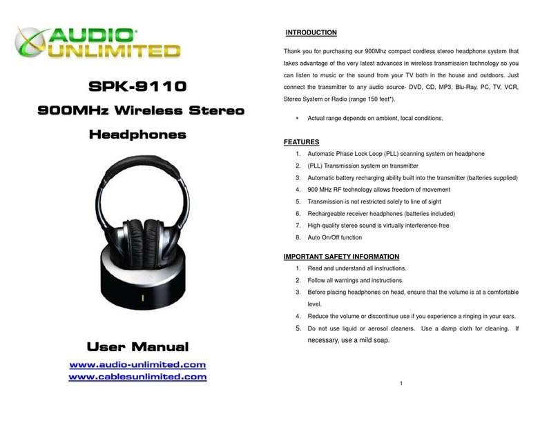 Audio Unlimited SPK-9110 user manual
