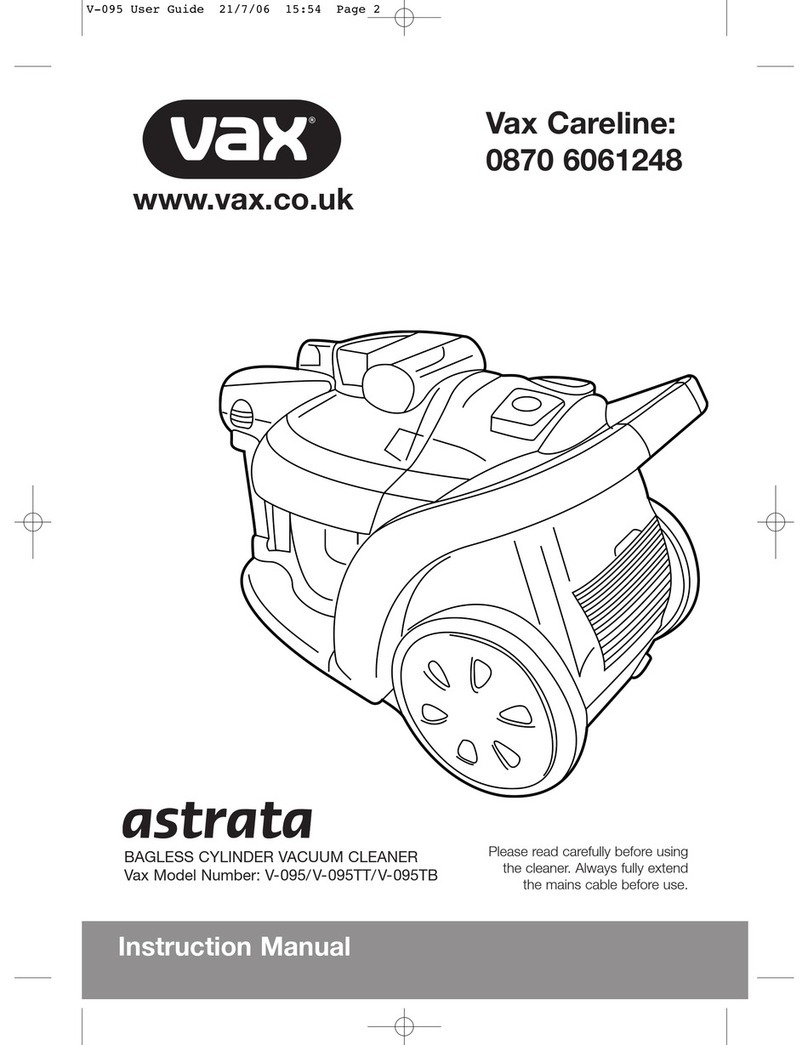 Vax astrata V-095 User manual Vax astrata V-095 User manual