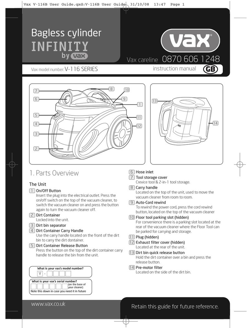 Vax V-116 SERIES User manual