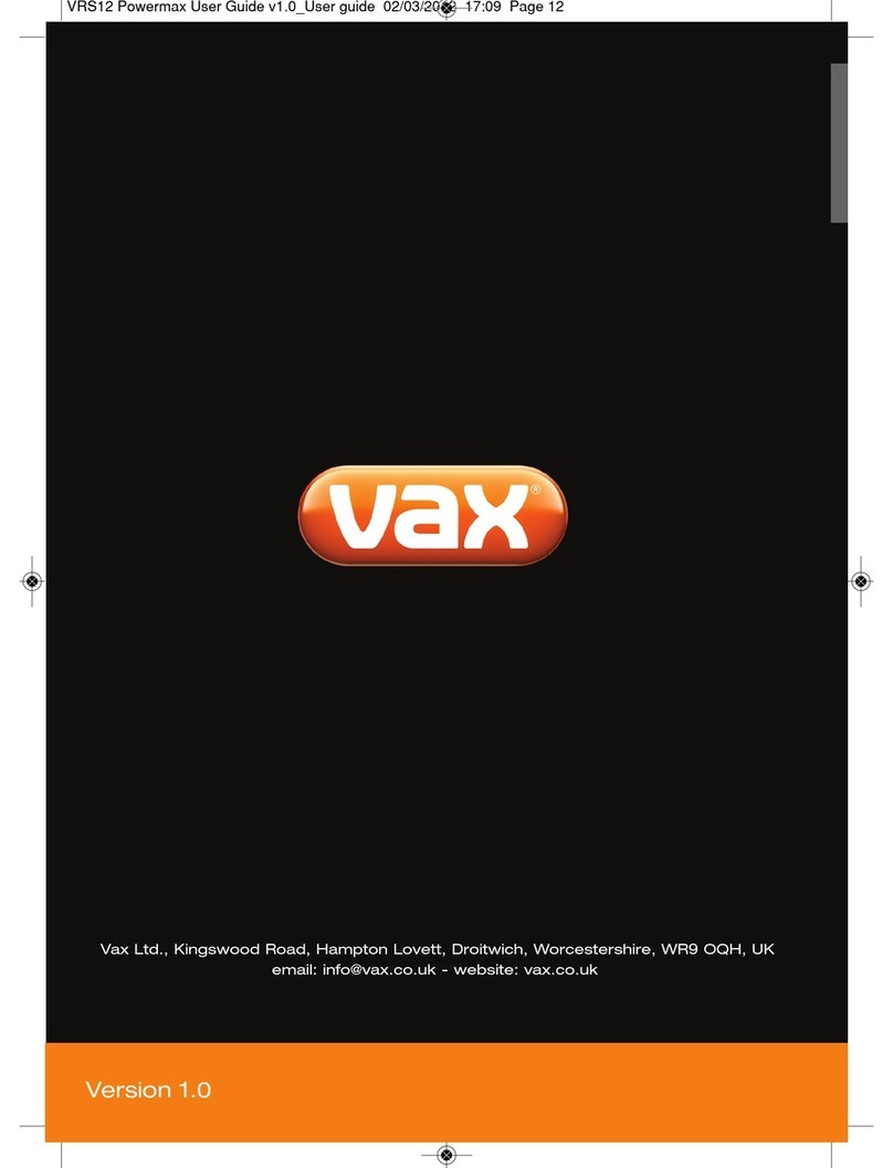 Vax VRS12 Powermax User manual