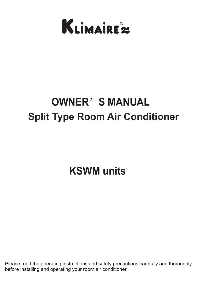 Klimaire Split Type Room Air Conditioner User manual