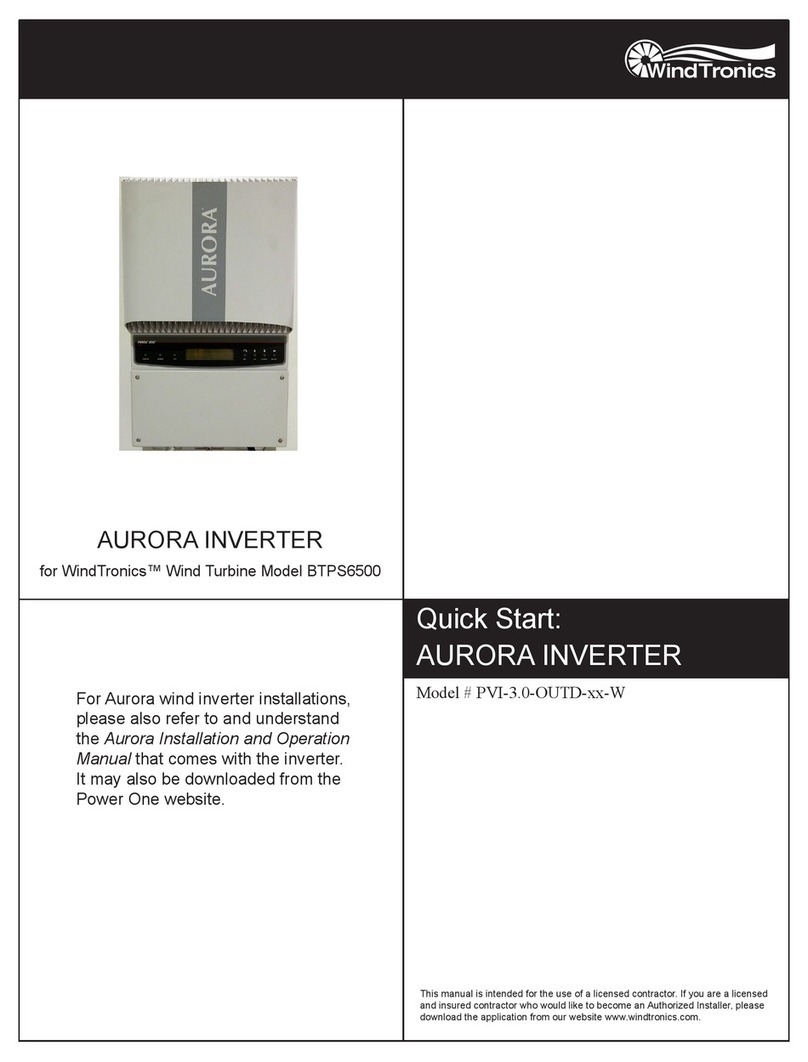 WindTronics AURORA PVI-3.0-OUTD-W quick start guide