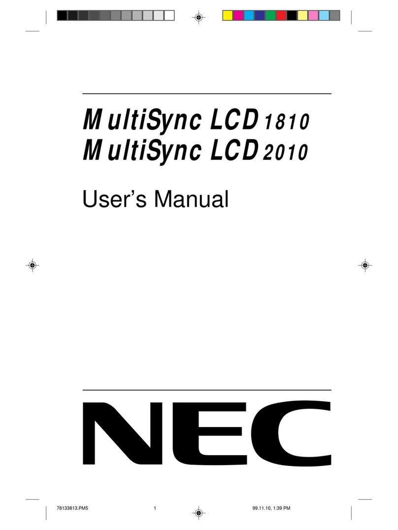 NEC LCD1810 - MultiSync - 18.1" LCD Monitor User manual