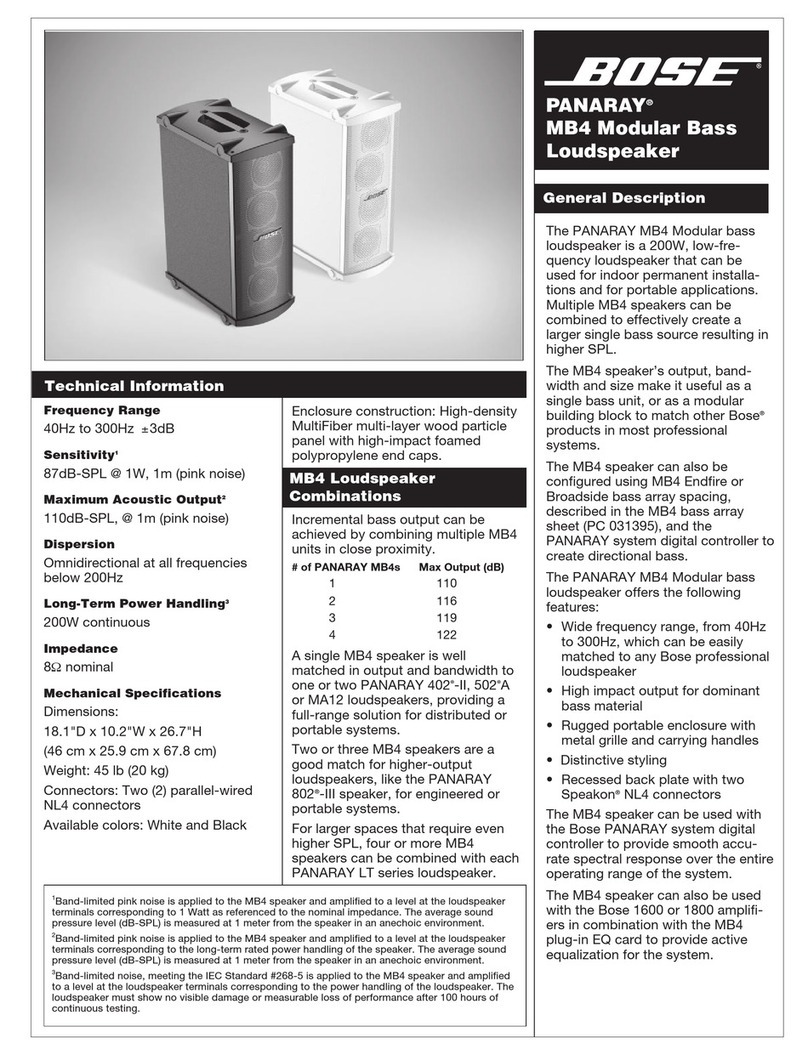Bose PANARAY MB4 User manual