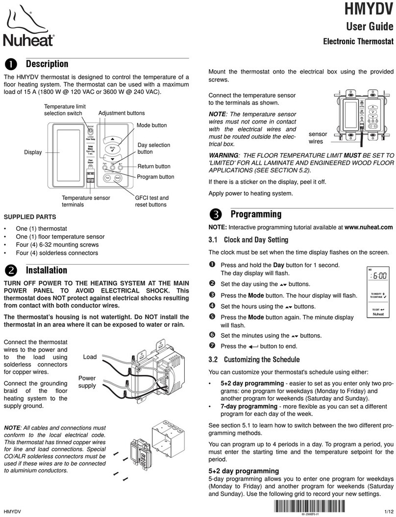 Nu-Heat HMYDV user guide