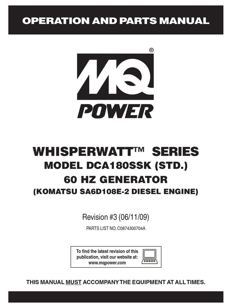 MQ Power WHISPERWATT DCA180SSK Operation and parts manual