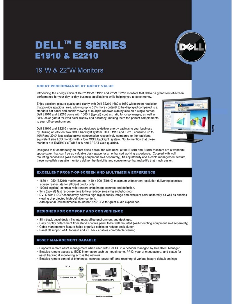 Dell E1910 - 19" LCD Monitor User manual