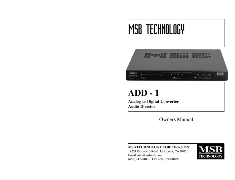 MSB Technology ADD-1 owner's manual