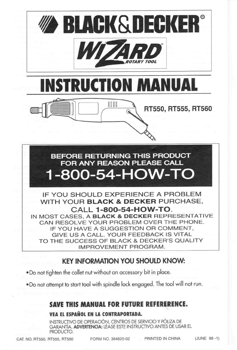 Black & Decker Wizard RT550; Wizard RT555; Wizard RT560 User manual
