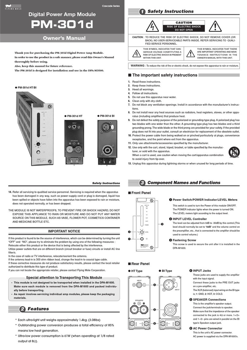 Flying Mole PM-301d owner's manual