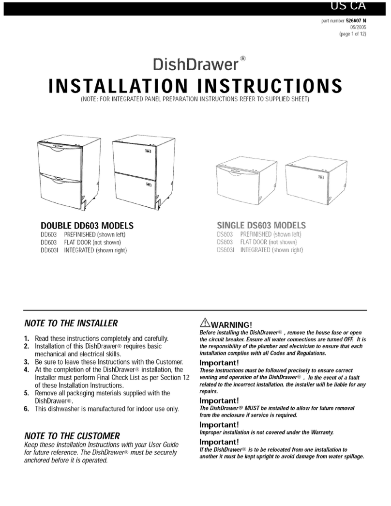 Fisher & Paykel DS603FC-88450 installation instructions