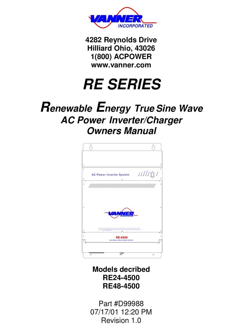 Vanner RE Series owner's manual
