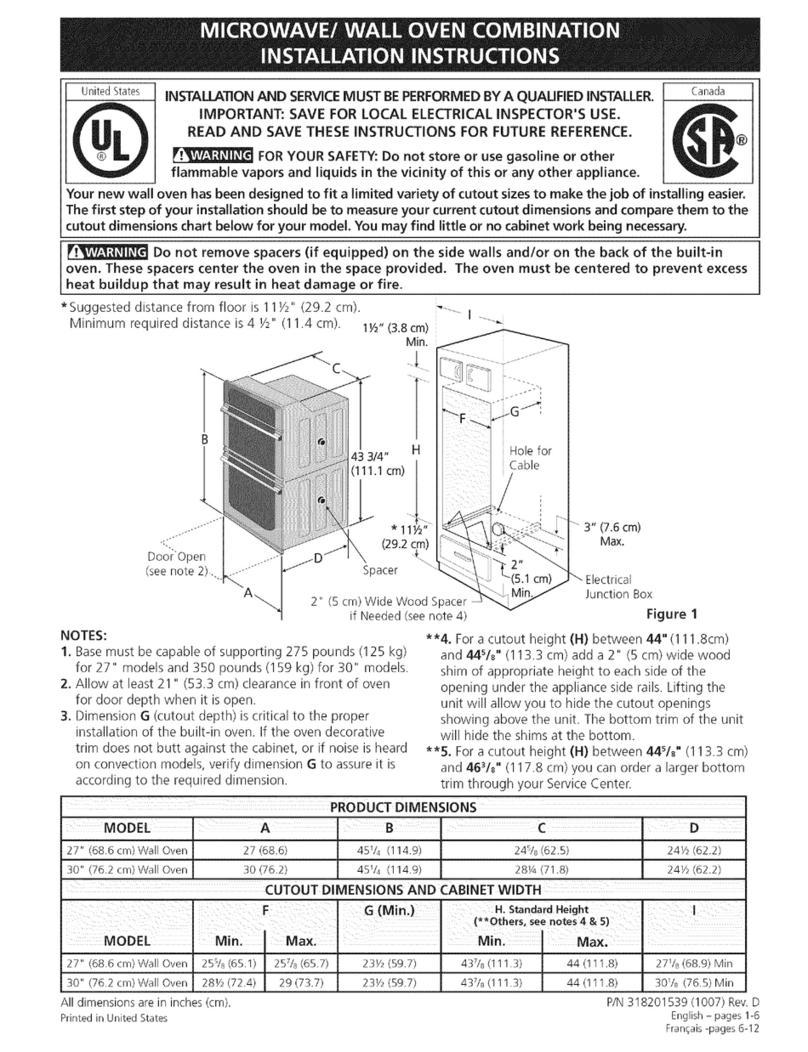 Electrolux EW27MC65JS3 installation instructions