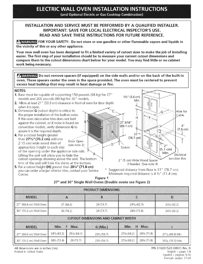 Electrolux EI27EW45KB1 installation instructions Electrolux EI27EW45KB1 installation instructions