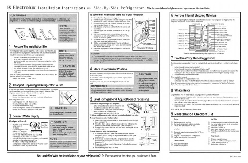 Electrolux EI23CS55GW5 installation instructions