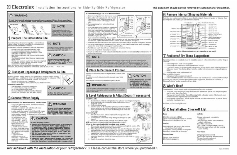 Electrolux EW26SS85KS1 installation instructions