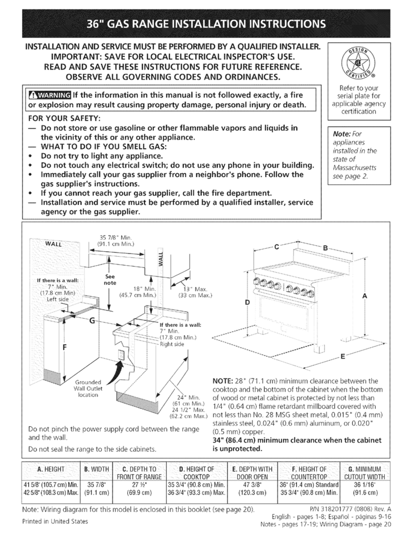 Electrolux E36GF76HPS1 installation instructions Electrolux E36GF76HPS1 installation instructions